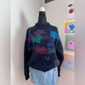 Vintage Leaf Knit Sweater